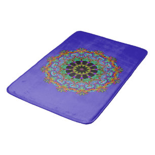 Handgemälde Mandala Uhr Gesicht 24 Badematte