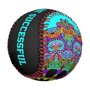 Handgemälde Mandala Uhr Gesicht 24 Baseball