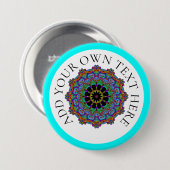 Handgemälde Mandala Uhr Gesicht 24 Button (Vorne & Hinten)
