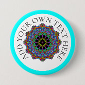 Handgemälde Mandala Uhr Gesicht 24 Button (Vorderseite)