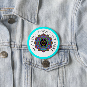 Handgemälde Mandala Uhr Gesicht 24 Button