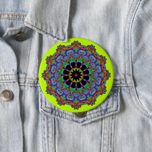 Handgemälde Mandala Uhr Gesicht 24 Button (Beispiel)