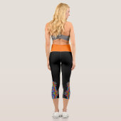 Handgemälde Mandala Uhr Gesicht 24 Capri Leggings (Rückseite)