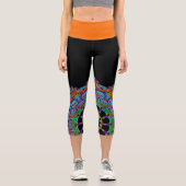 Handgemälde Mandala Uhr Gesicht 24 Capri Leggings (Vorderseite)
