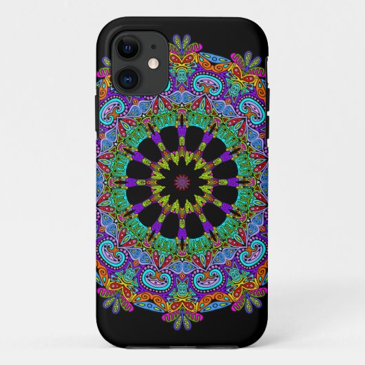 Handgemälde Mandala Uhr Gesicht 24 Case-Mate iPhone Hülle (Rückseite)