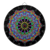 Handgemälde Mandala Uhr Gesicht 24 Dartscheibe (vorne)