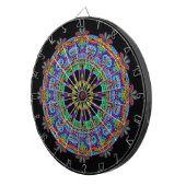 Handgemälde Mandala Uhr Gesicht 24 Dartscheibe (Vorderseite rechts)