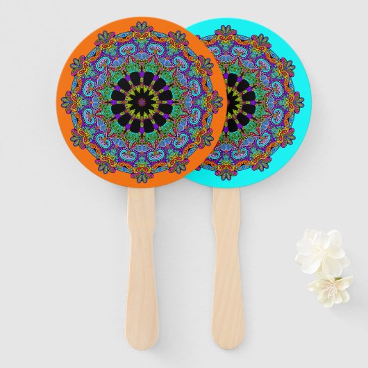 Handgemälde Mandala Uhr Gesicht 24 Fächer (Vorne und Hinten)
