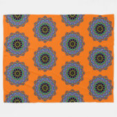 Handgemälde Mandala Uhr Gesicht 24 Fleecedecke (Vorderseite (Horizontal))