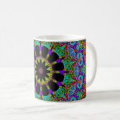 Handgemälde Mandala Uhr Gesicht 24 Kaffeetasse (VorderseiteRechts)
