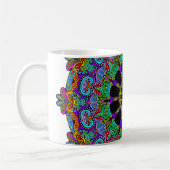 Handgemälde Mandala Uhr Gesicht 24 Kaffeetasse (Links)