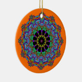 Handgemälde Mandala Uhr Gesicht 24 Keramik Ornament (Rechts)