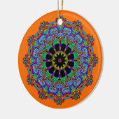 Handgemälde Mandala Uhr Gesicht 24 Keramik Ornament (Links)