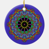 Handgemälde Mandala Uhr Gesicht 24 Keramik Ornament (Hinten)