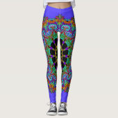 Handgemälde Mandala Uhr Gesicht 24 Leggings (Vorderseite)