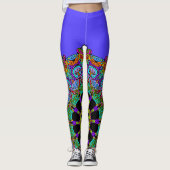Handgemälde Mandala Uhr Gesicht 24 Leggings (Vorderseite)