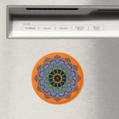Handgemälde Mandala Uhr Gesicht 24 Magnet (In Situ (Geschirrspüler))