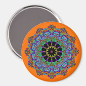 Handgemälde Mandala Uhr Gesicht 24 Magnet (Vorderseite/Rückseite)