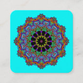 Handgemälde Mandala Uhr Gesicht 24 Quadratische Visitenkarte (Vorderseite)