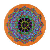 Handgemälde Mandala Uhr Gesicht 24 Schneidebrett (Vorderseite)