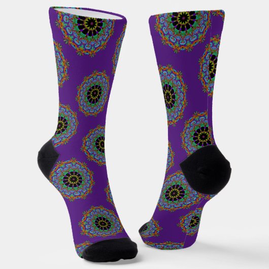 Handgemälde Mandala Uhr Gesicht 24 Socken (Gewinkelt)