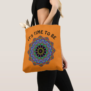 Handgemälde Mandala Uhr Gesicht 24 Tasche