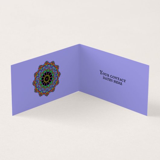 Handgemälde Mandala Uhr Gesicht 24 Visitenkarten (Innenseite)