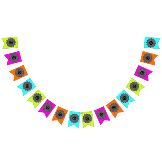 Handgemälde Mandala Uhr Gesicht 24 Wimpelkette (Alle)