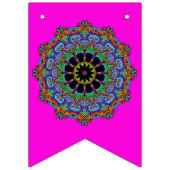 Handgemälde Mandala Uhr Gesicht 24 Wimpelkette (Zweite Fahne)