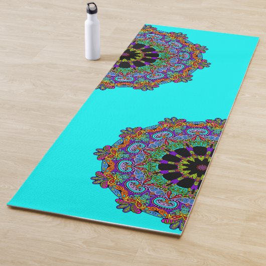 Handgemälde Mandala Uhr Gesicht 24 Yogamatte (Beispiel)