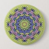 Handgemälde Mandala Uhr Gesicht 2 Button (Vorderseite)