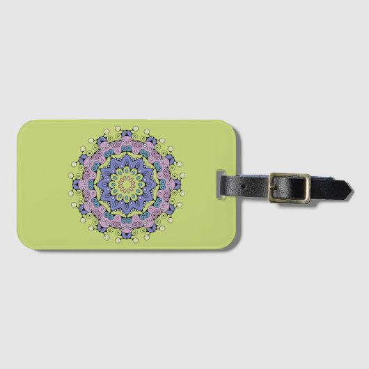 Handgemälde Mandala Uhr Gesicht 2 Gepäckanhänger (Vorderseite (Horizontal))