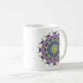 Handgemälde Mandala Uhr Gesicht 2 Kaffeetasse (VorderseiteRechts)