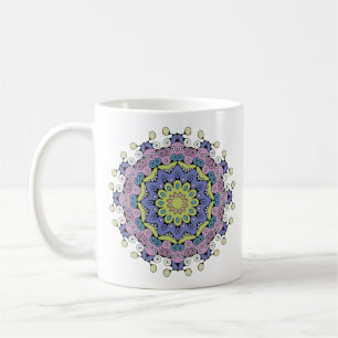 Handgemälde Mandala Uhr Gesicht 2 Kaffeetasse