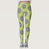 Handgemälde Mandala Uhr Gesicht 2 Leggings (Vorderseite)