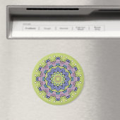 Handgemälde Mandala Uhr Gesicht 2 Magnet (In Situ (Geschirrspüler))
