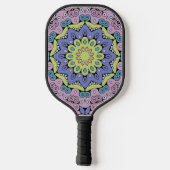 Handgemälde Mandala Uhr Gesicht 2 Pickleball Schläger (Rückseite)