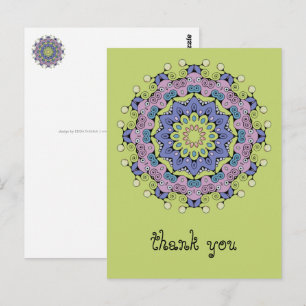 Handgemälde Mandala Uhr Gesicht 2 Postkarte