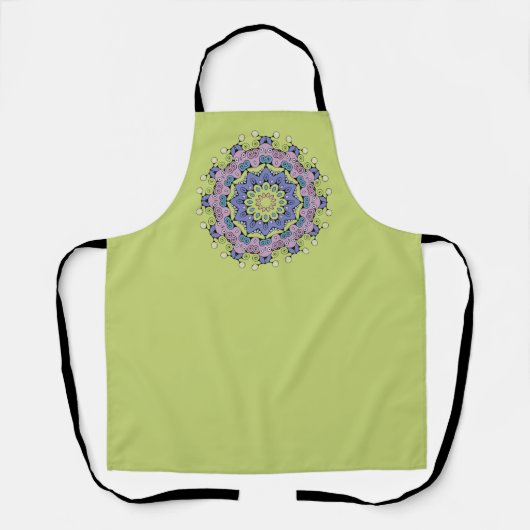 Handgemälde Mandala Uhr Gesicht 2 Schürze (Vorderseite)