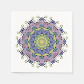 Handgemälde Mandala Uhr Gesicht 2 Serviette (Vorderseite)
