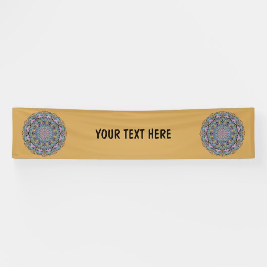 Handgemälde Mandala Uhr Gesicht 3 Banner (Horizontal)