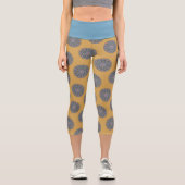 Handgemälde Mandala Uhr Gesicht 3 Capri Leggings (Vorderseite)