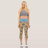 Handgemälde Mandala Uhr Gesicht 3 Capri Leggings (Vorderseite)