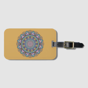 Handgemälde Mandala Uhr Gesicht 3 Gepäckanhänger