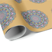 Handgemälde Mandala Uhr Gesicht 3 Geschenkpapier (Rolleneckpunkt)
