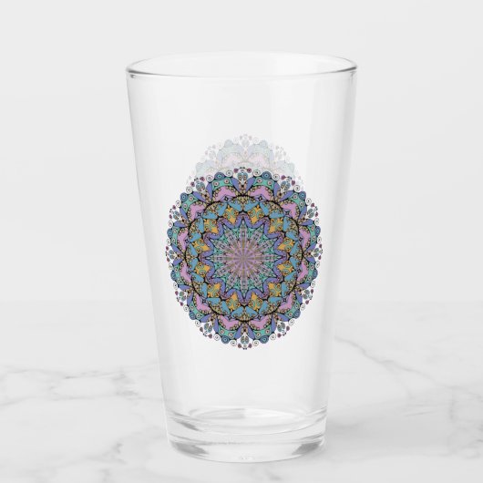 Handgemälde Mandala Uhr Gesicht 3 Glas (Vorderseite)