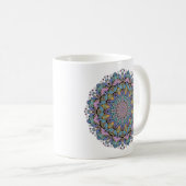 Handgemälde Mandala Uhr Gesicht 3 Kaffeetasse (VorderseiteRechts)