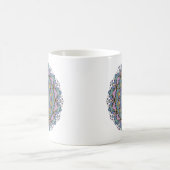 Handgemälde Mandala Uhr Gesicht 3 Kaffeetasse (Mittel)