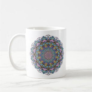 Handgemälde Mandala Uhr Gesicht 3 Kaffeetasse