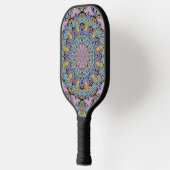Handgemälde Mandala Uhr Gesicht 3 Pickleball Schläger (Links)